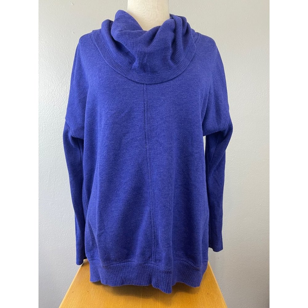Women's Marc New York Large Cowl Neck Sweater Cotton Poly Purple L/S Solid Basic